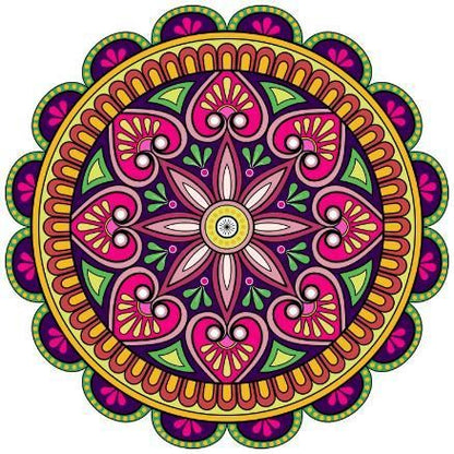 Diwali Rangoli Stickers Flower Pan